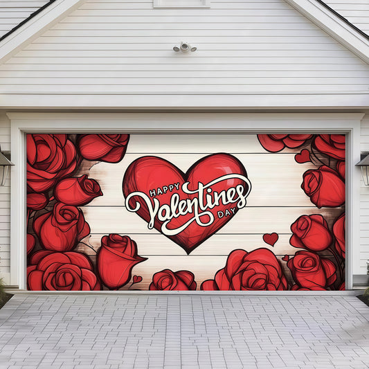 Valentine's Day (Roses) | Festive Garage Door Cover