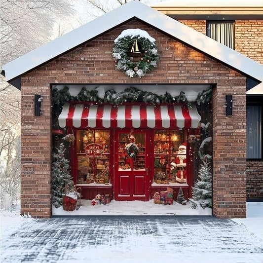 Santa's Toy Shop | Christmas Garage Door Cover