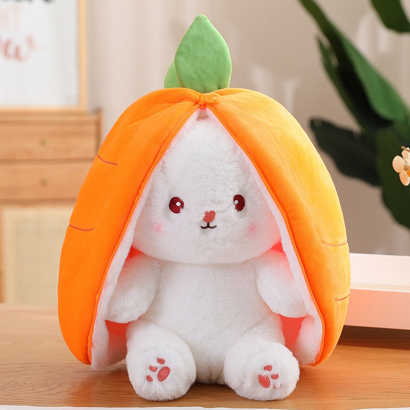 Transforming Bunny – Strawberry & Carrot Dual-Form Plush Toy