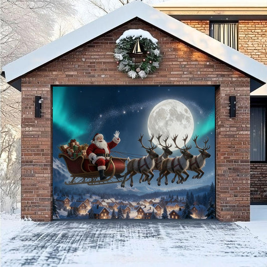Christmas Eve Aurora Tour | Christmas Garage Door Cover