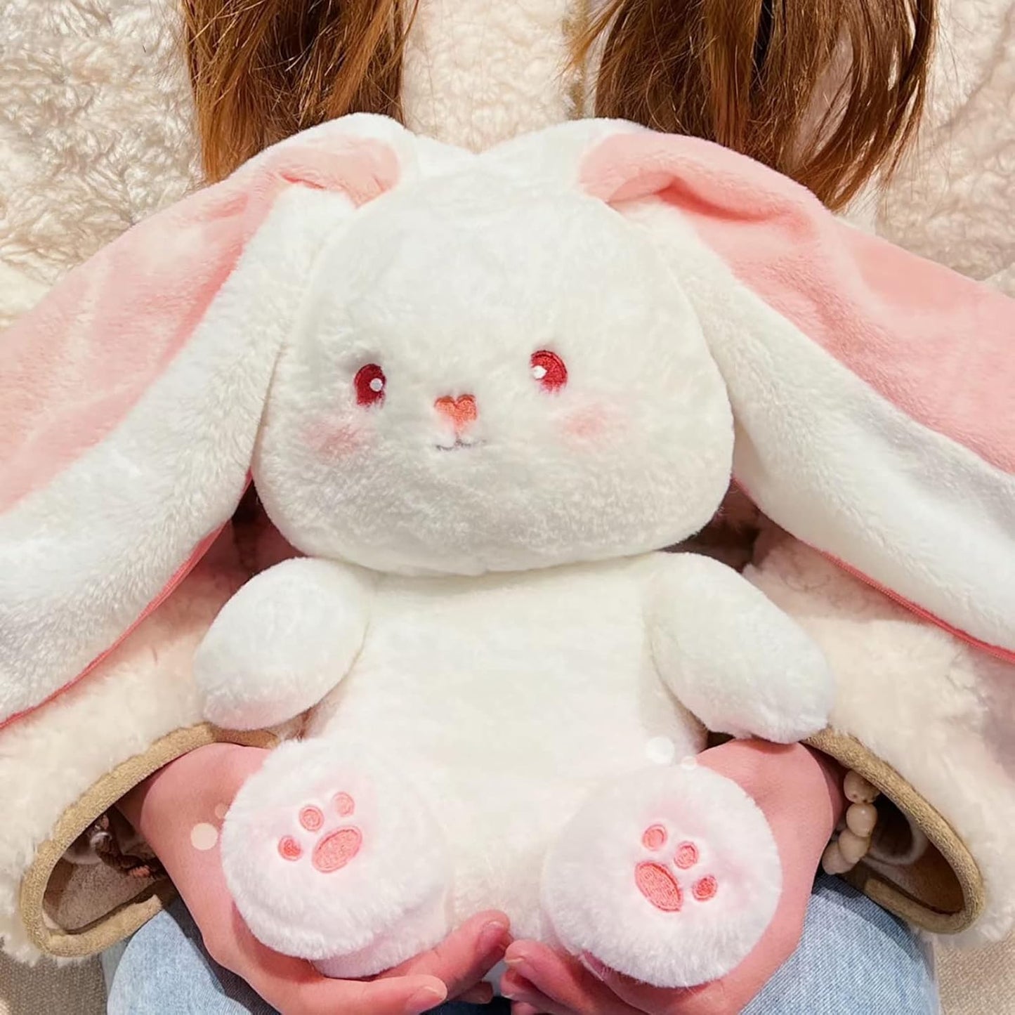 Transforming Bunny – Strawberry & Carrot Dual-Form Plush Toy