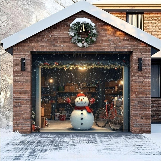 Snowy The Snowman | Christmas Garage Door Cover